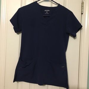 Navy Blue Jockey Scrub Top